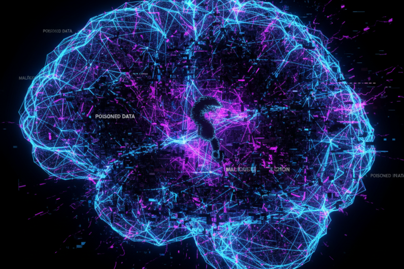 Abstract AI tools and cybersecurity concept illustration