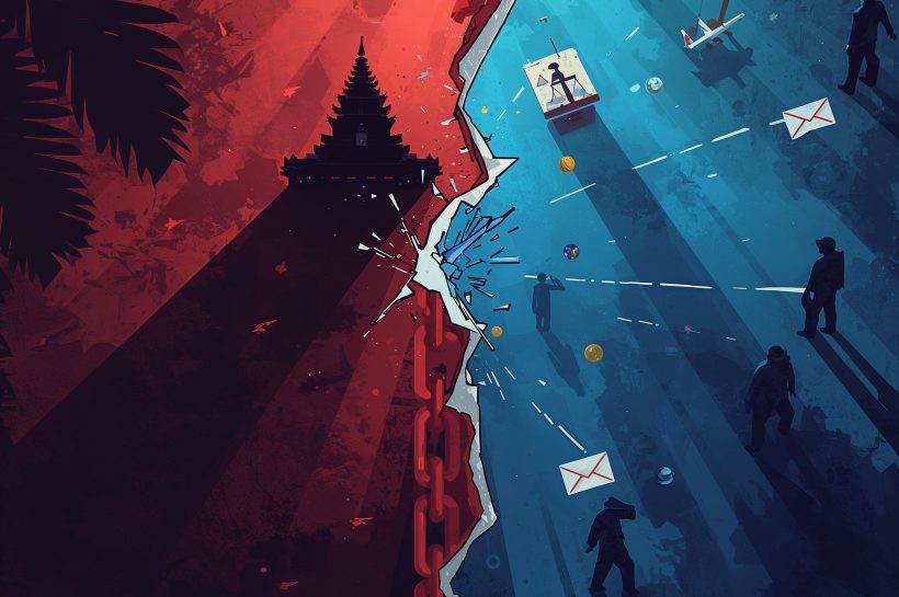 South Korean repatriated detainees arriving at Incheon Airport escorted by security officers after Cambodia online scam arrests