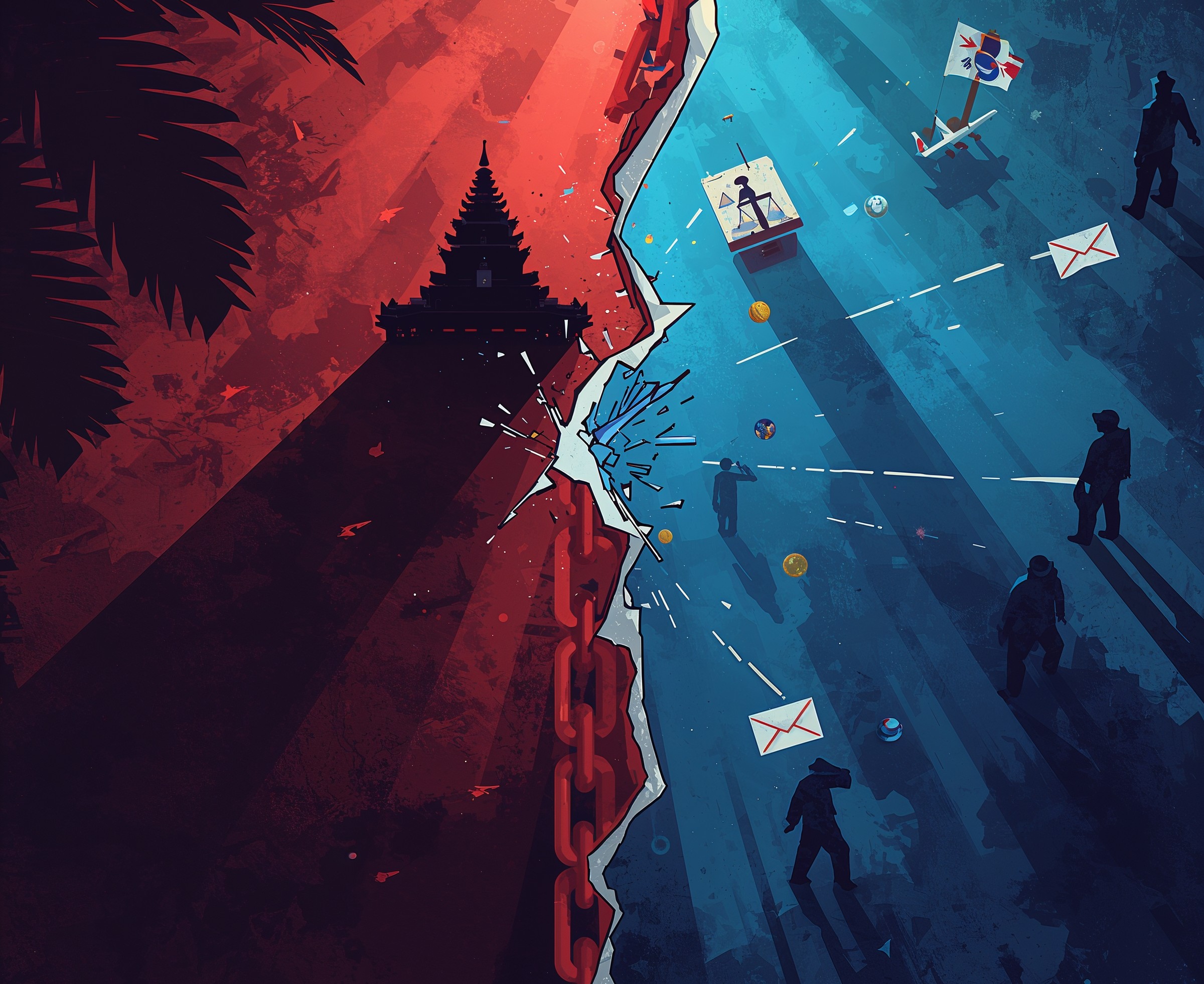 South Korean repatriated detainees arriving at Incheon Airport escorted by security officers after Cambodia online scam arrests