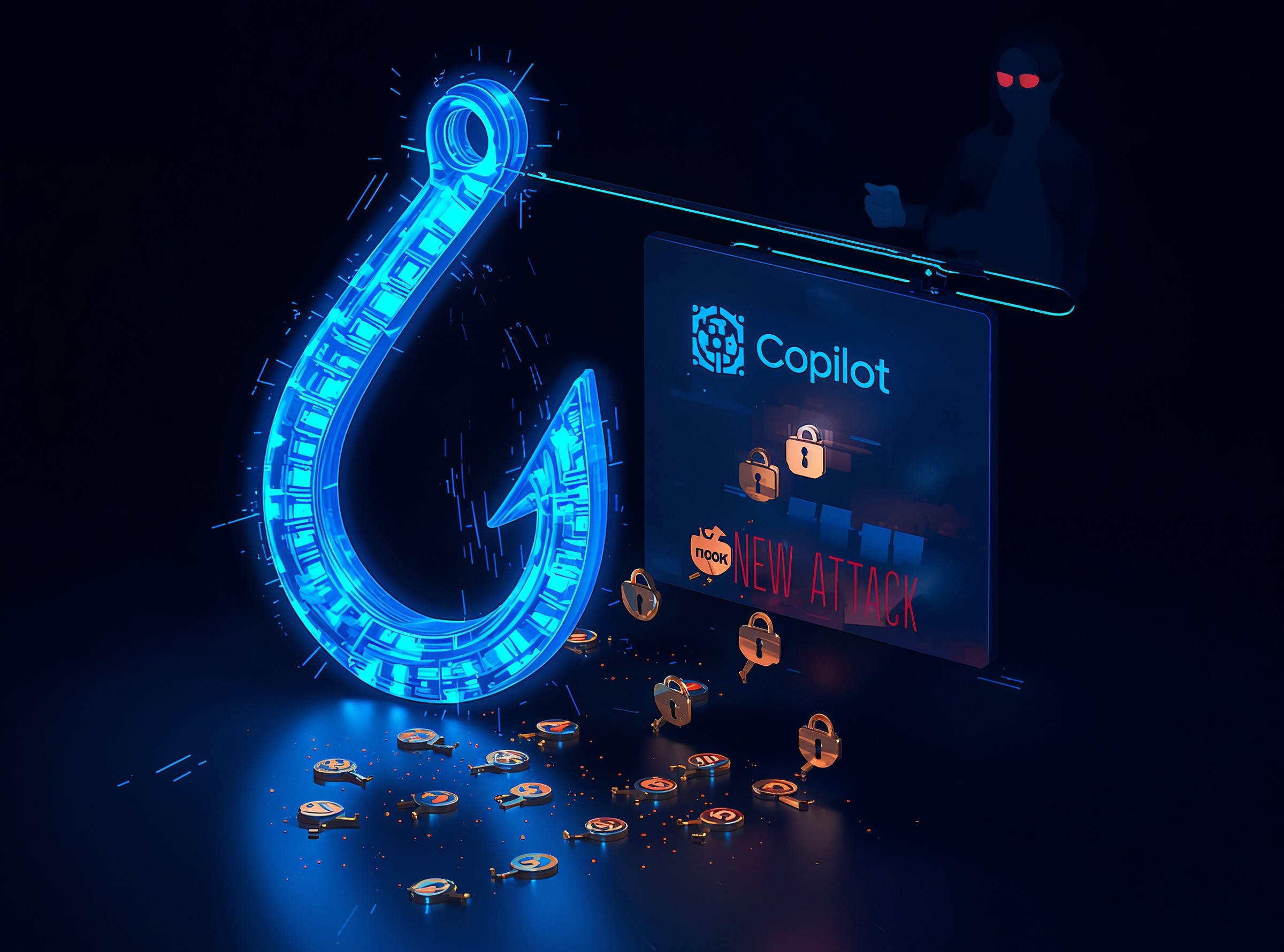 Microsoft Copilot Studio agent interface illustrating token phishing redirection