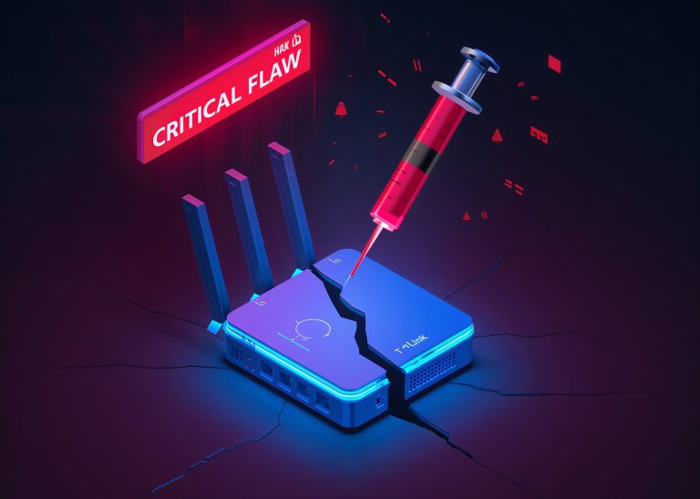 TP-Link Omada gateway vulnerability diagram showing remote command injection path