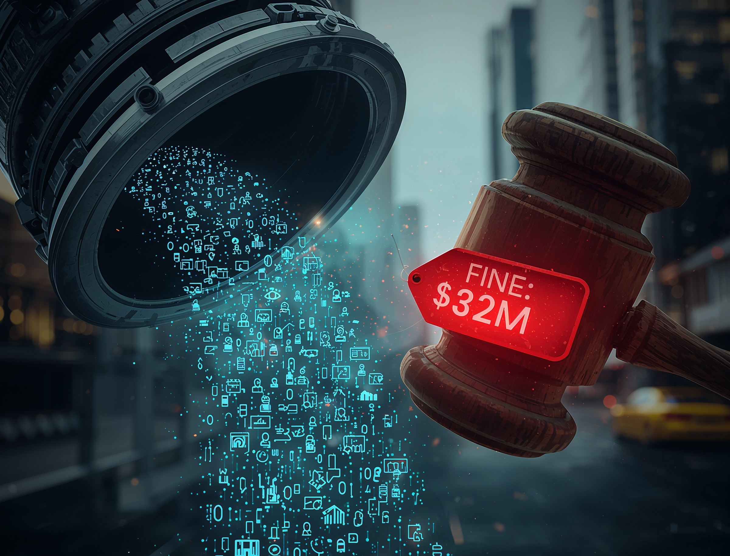 Data broker headquarters concept showing personal data audit and compliance fine