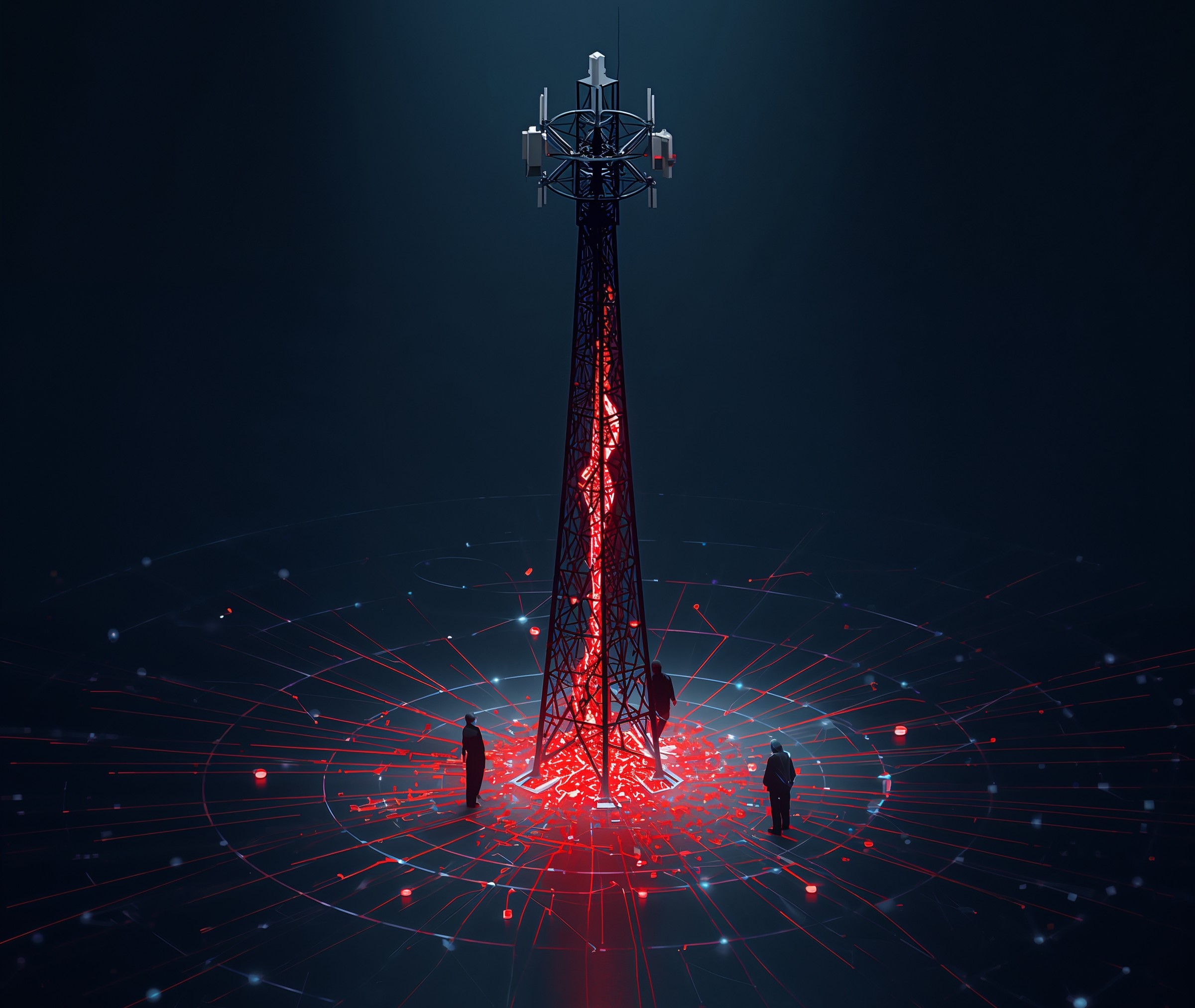 Huawei headquarters building with data stream graphics symbolizing cyber breach