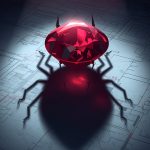 Diagram of Jewelbug APT intrusion into Russian IT systems via renamed debugger, cloud exfiltration, and backdoor operations