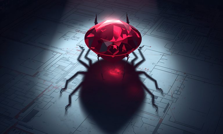 Diagram of Jewelbug APT intrusion into Russian IT systems via renamed debugger, cloud exfiltration, and backdoor operations