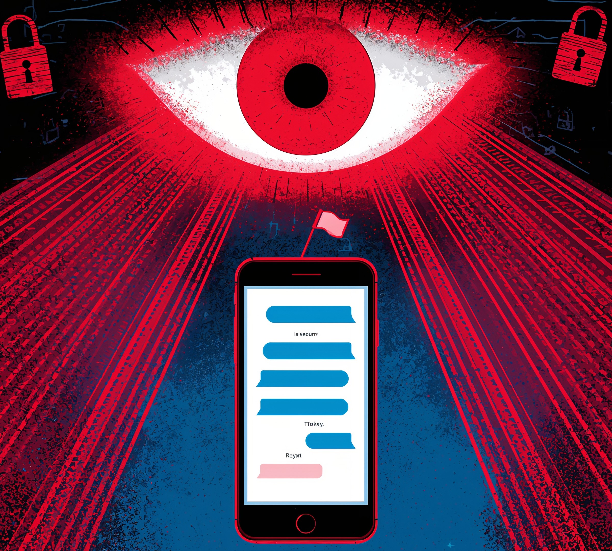 Signal app with German flag and encryption shield graphic