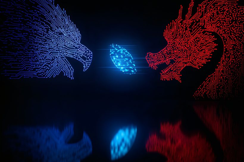 China National Time Service Centre Shaanxi with cyber-attack visual overlay