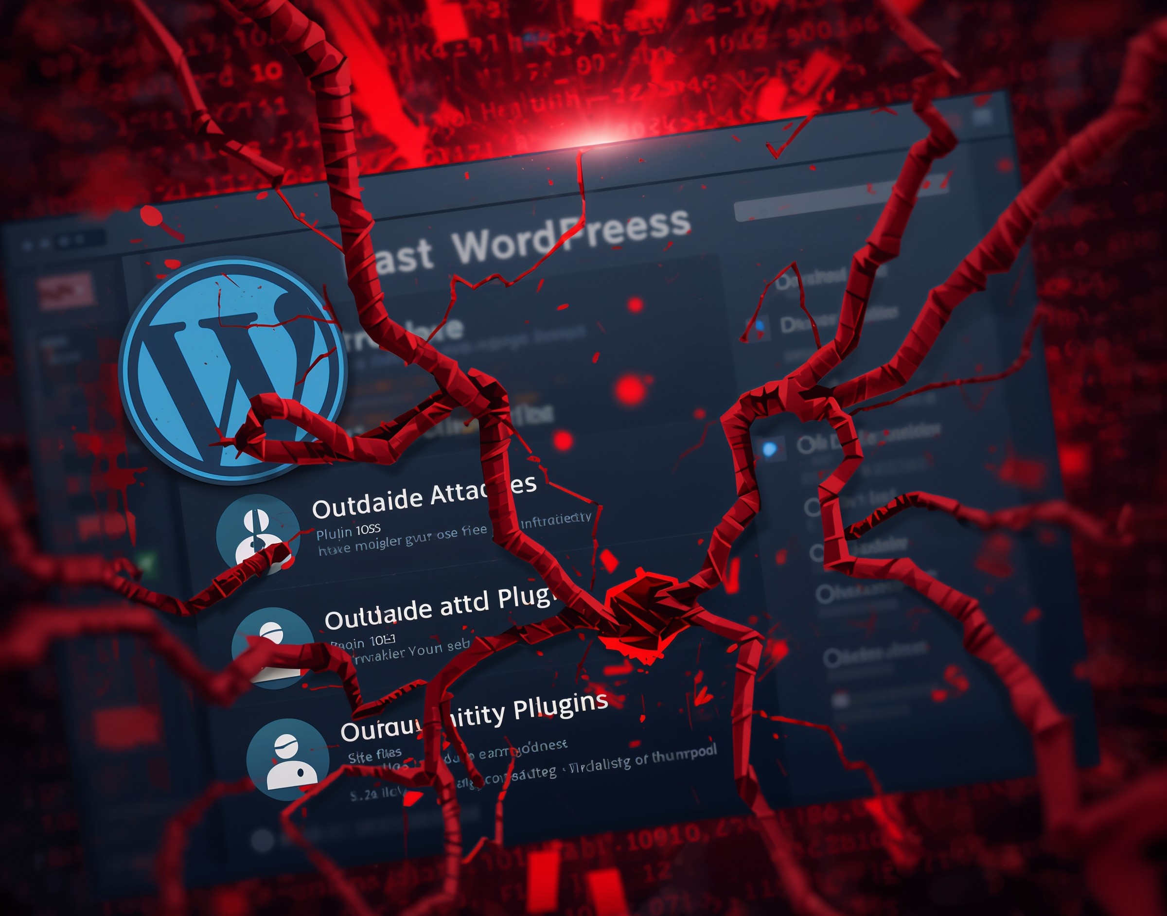WordPress admin dashboard warning showing plugin vulnerability alert