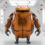 Android logo overlaid by Rust gear icon, symbolizing memory-safe systems development