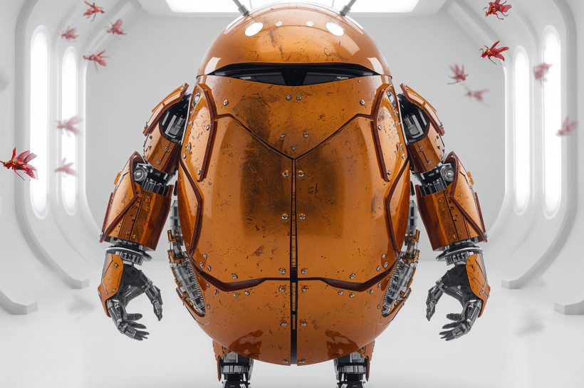 Android logo overlaid by Rust gear icon, symbolizing memory-safe systems development