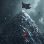 Illustration of a Money Mart storefront and digital database icons overlaid with a red ransomware warning and masked hacker silhouette, representing the Everest ransomware attack and consumer financial data breach