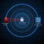 A diagram showing how LAPS and AD Tiering stop a Pass-the-Hash attack. The attack is blocked both laterally between workstations by LAPS and vertically between tiers by the tiering model
