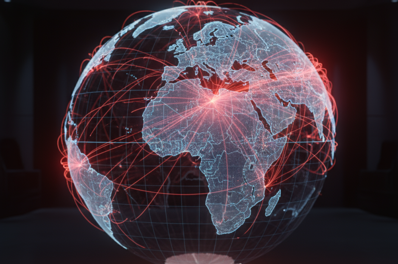 BGP upstream map highlighting AS30823 (aurologic) feeding multiple high-risk hosting ASNs across Europe