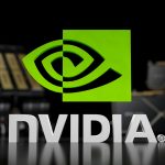 NVIDIA Blackwell accelerator concept with a compliance banner and a crossed-out China map silhouette