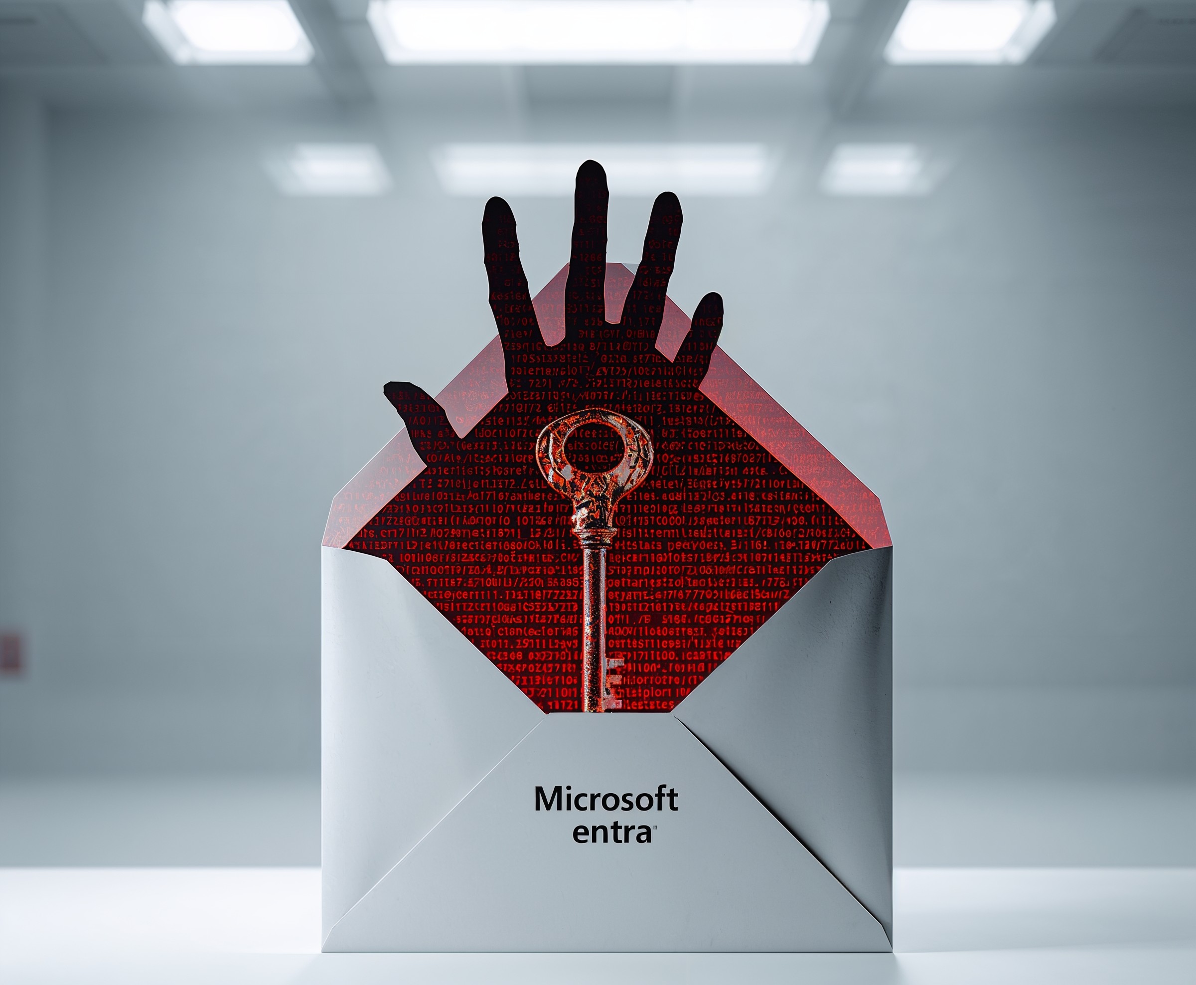 Custom illustration showing a Microsoft Entra guest invitation overlaid with a warning about TOAD callback phishing attacks