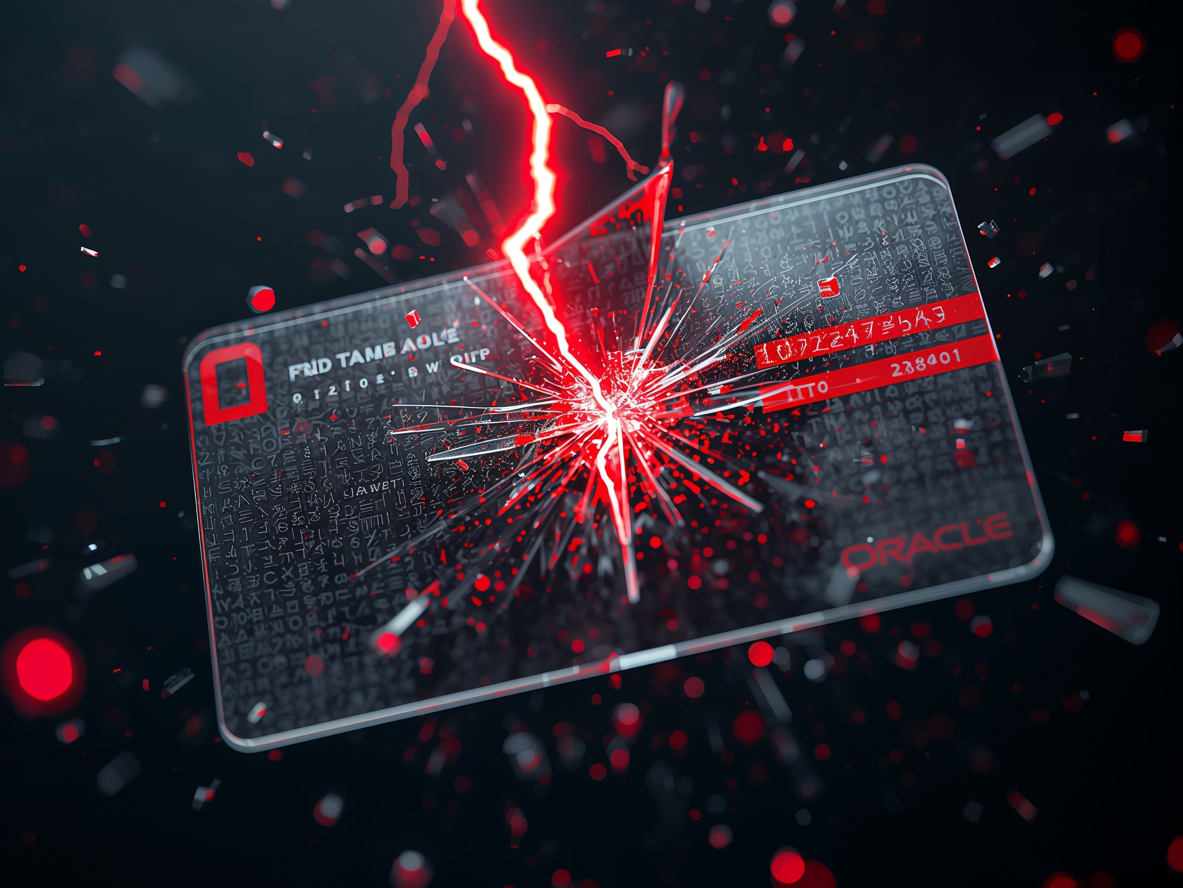 Custom illustration showing Oracle Identity Manager servers at the center of an enterprise identity map, with CVE-2025-61757 highlighted as an active remote code execution path.