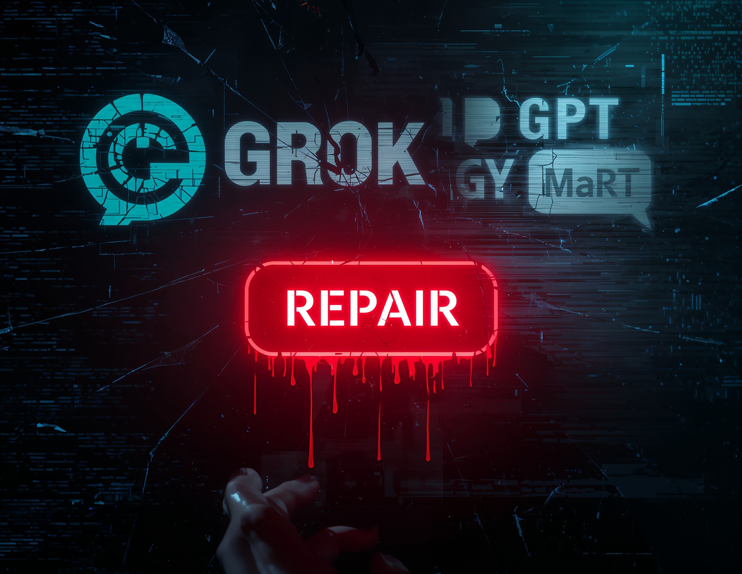 Diagram of ClickFix-style attack using Grok and ChatGPT to deliver malware through user-executed commands